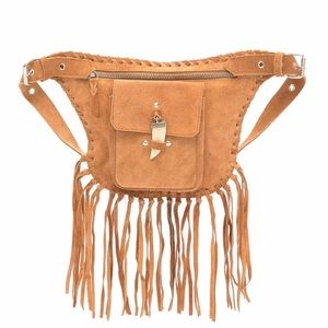 Fringe Leather Belt Bag